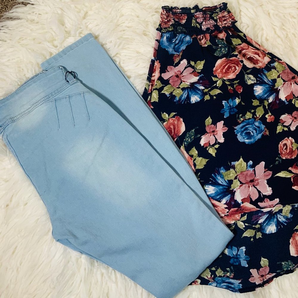 Distressed Light Blue Jeans